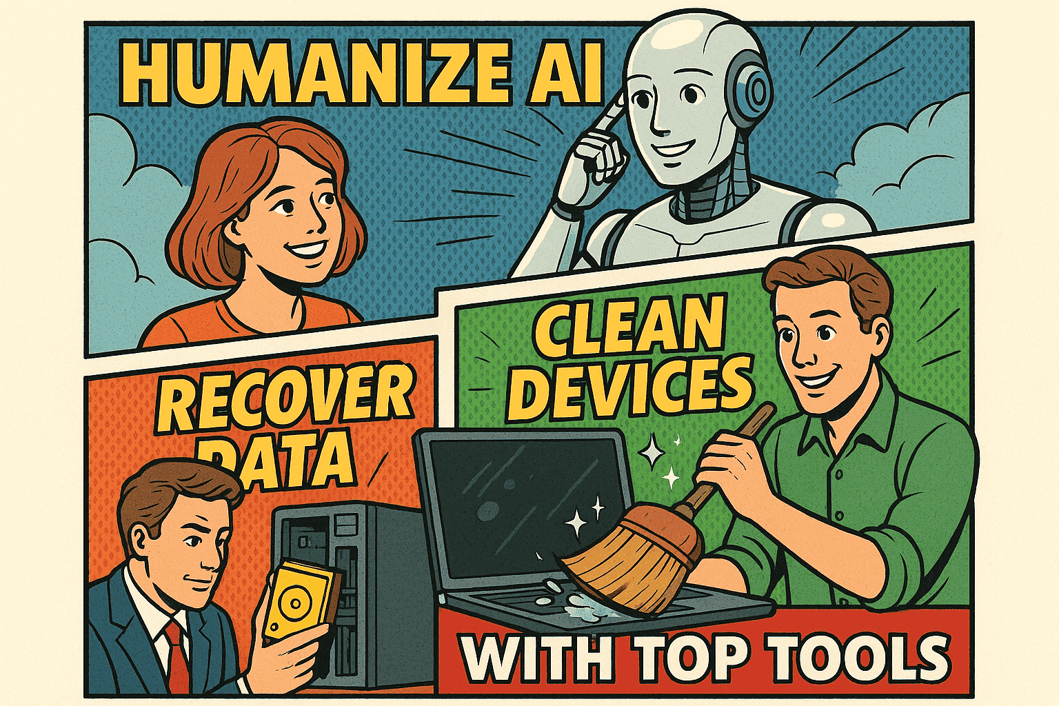 Humanize AI, Clean Devices & Recover Data with Top Tools