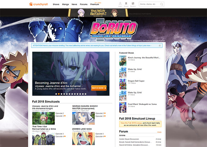 Crunchyroll adalah distributor anime Amerika dan media Asia Timur lainnya