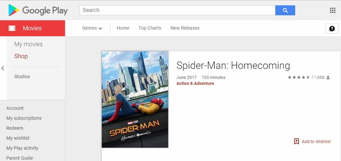 watch spider man homecoming online