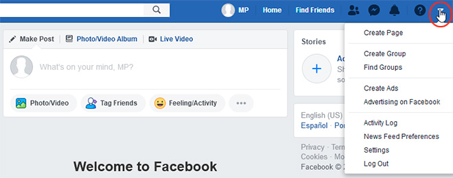 facebook account settings